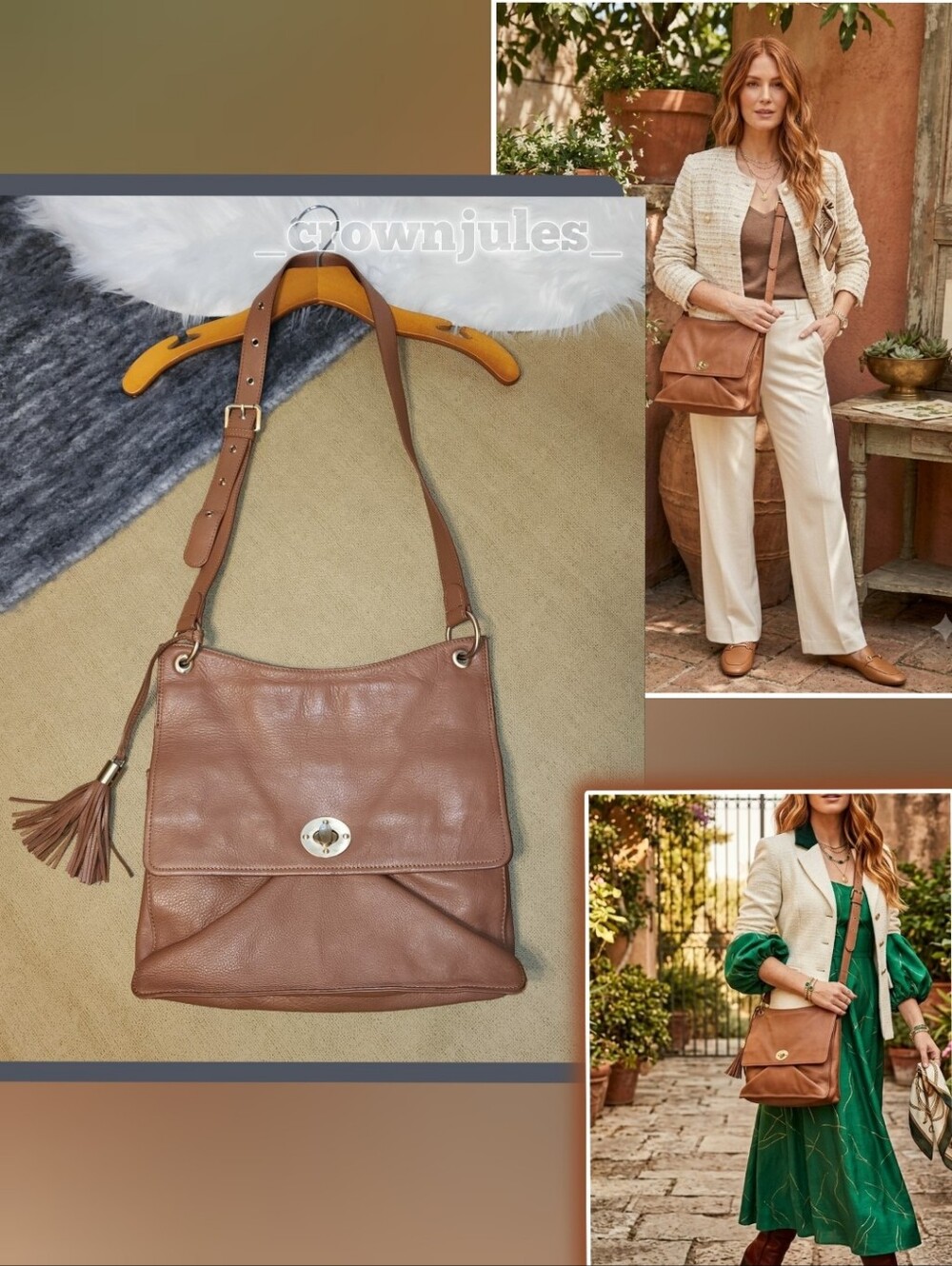 Crossbody Bag Clements Ribeiro Classic Everyday Messenger Leather Shoulder Purse